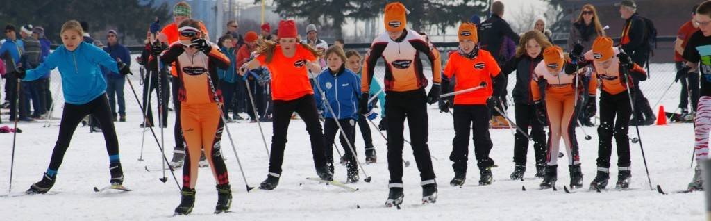 Kids participate in the Track Attack ski program